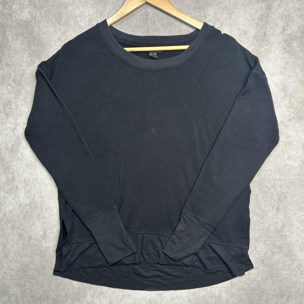 Athleta Sweatshirt Coaster Luxe Recover Black Size Small Athleisure Wear Gym